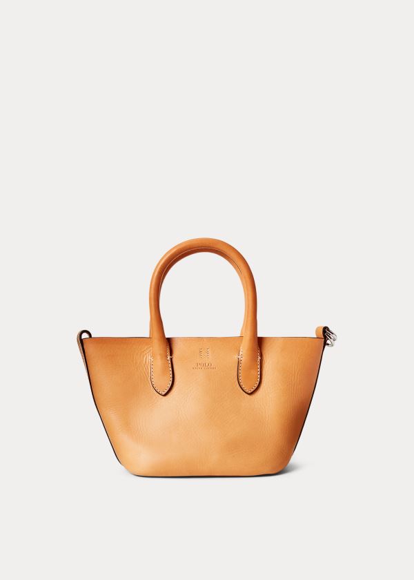 Women's Polo Ralph Lauren Leather Mini Bellport Tote Bags | 416923FNP